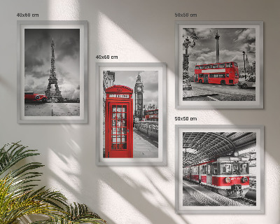 Mur de tableaux Villes emblématiques londres paris chemin de fer