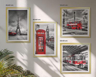 Mur de tableaux Villes emblématiques londres paris chemin de fer