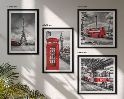 Mur de tableaux Villes emblématiques londres paris chemin de fer
