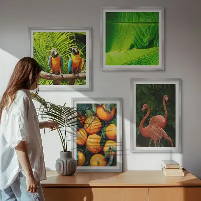 Mur de tableaux aux accents fruités des tropiques