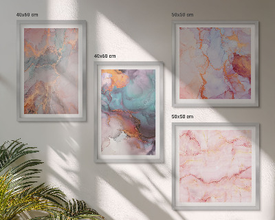 Ensemble de 4 tableaux Motifs pastel abstraits