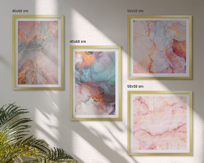 Ensemble de 4 tableaux Motifs pastel abstraits
