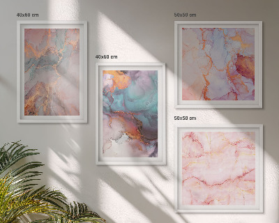 Ensemble de 4 tableaux Motifs pastel abstraits