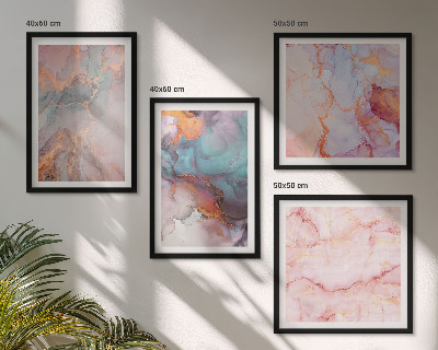 Ensemble de 4 tableaux Motifs pastel abstraits