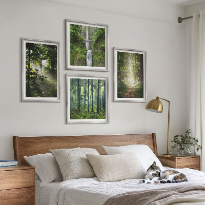 Mur de tableaux Rayons de lumière des forêts vertes