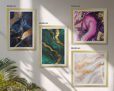 Ensemble de 4 tableaux Marbre abstrait avec des peintures