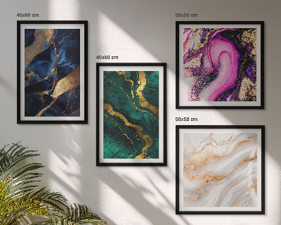 Ensemble de 4 tableaux Marbre abstrait avec des peintures
