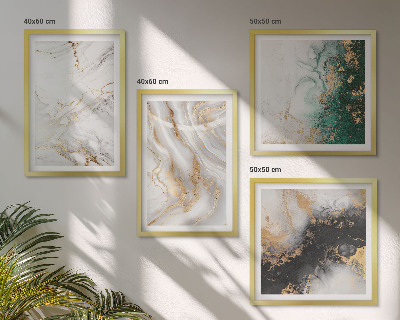 Mur de tableaux Motifs abstraits blanc noir vert