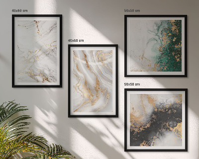Mur de tableaux Motifs abstraits blanc noir vert