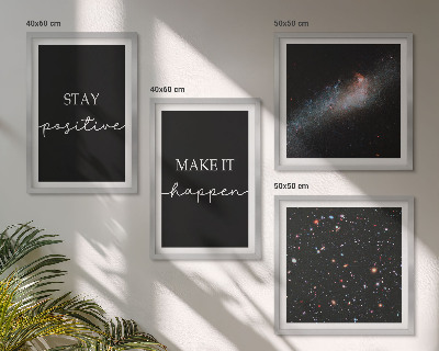 Polyptyque z cadres Slogans de motivation étoiles espace