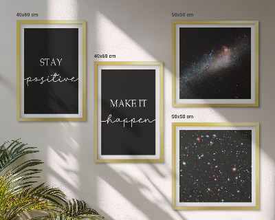 Polyptyque z cadres Slogans de motivation étoiles espace