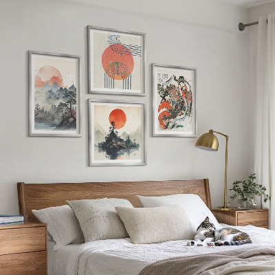 Polyptyque z cadres Paysages asiatiques japondi
