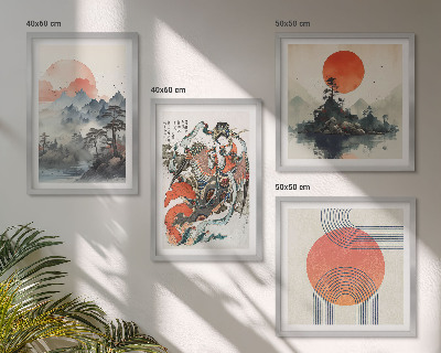 Polyptyque z cadres Paysages asiatiques japondi