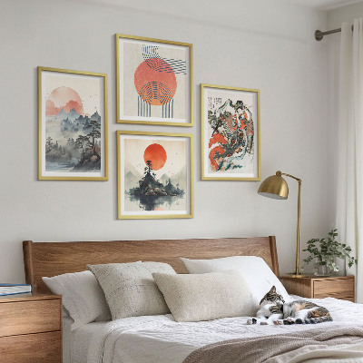 Polyptyque z cadres Paysages asiatiques japondi