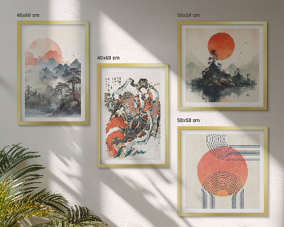 Polyptyque z cadres Paysages asiatiques japondi