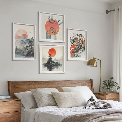 Polyptyque z cadres Paysages asiatiques japondi