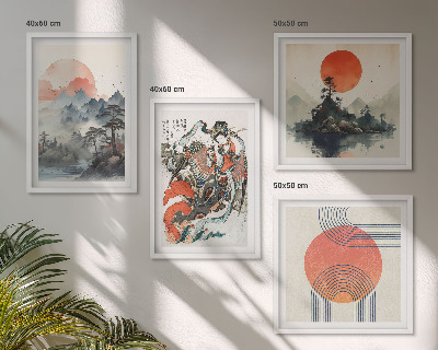 Polyptyque z cadres Paysages asiatiques japondi