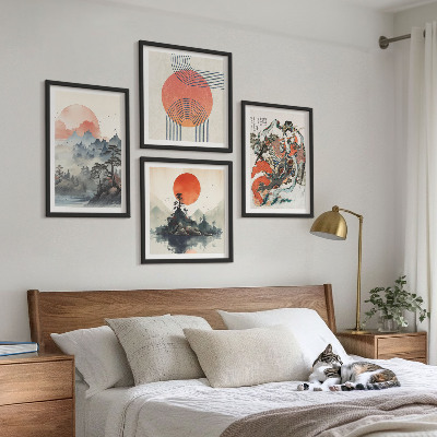 Polyptyque z cadres Paysages asiatiques japondi