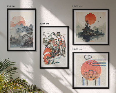 Polyptyque z cadres Paysages asiatiques japondi