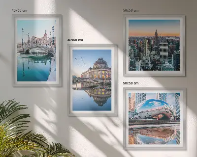 Architecture des villes sur l'eau ensemble de 4 tableaux