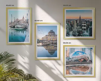 Architecture des villes sur l'eau ensemble de 4 tableaux