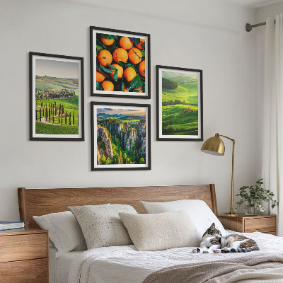 Mur de tableaux La campagne italienne, les oranges, la nature