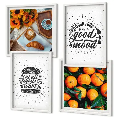 Cuisine des oranges juteuses ensemble de 4 tableaux