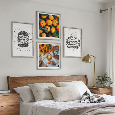 Ensemble de 4 tableaux Cuisine des oranges juteuses