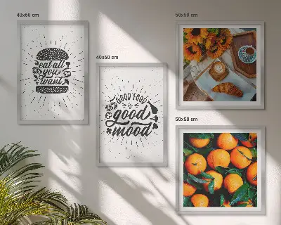 Cuisine des oranges juteuses ensemble de 4 tableaux
