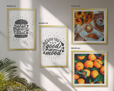 Ensemble de 4 tableaux Cuisine des oranges juteuses