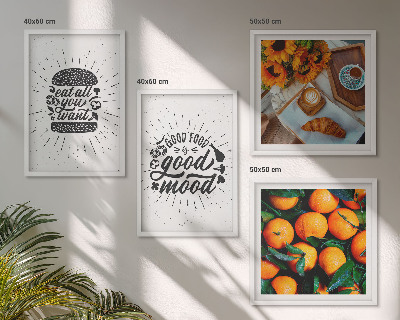 Ensemble de 4 tableaux Cuisine des oranges juteuses