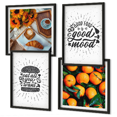 Ensemble de 4 tableaux Cuisine des oranges juteuses