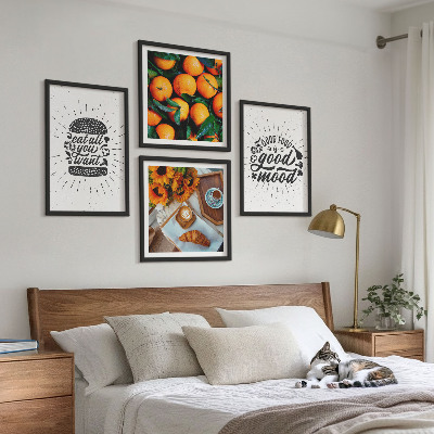 Ensemble de 4 tableaux Cuisine des oranges juteuses