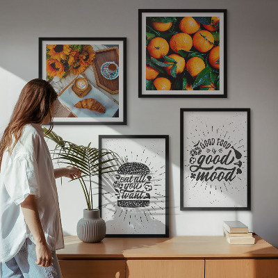 Ensemble de 4 tableaux Cuisine des oranges juteuses