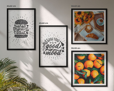 Ensemble de 4 tableaux Cuisine des oranges juteuses