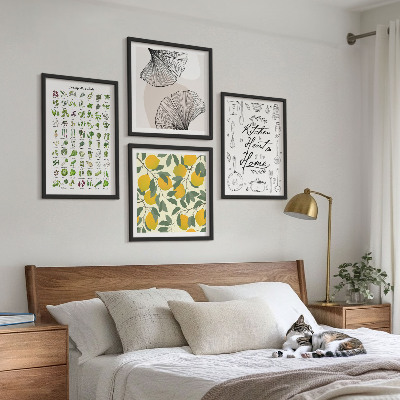 Mur de tableaux Herbes aromatiques de cuisine, peinture au citron
