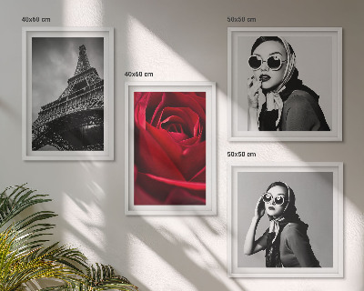 Mur de tableaux Parisienne avec des lunettes eiffel