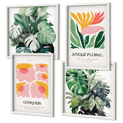 Mur de tableaux Affiches modernes de fleurs et de feuilles