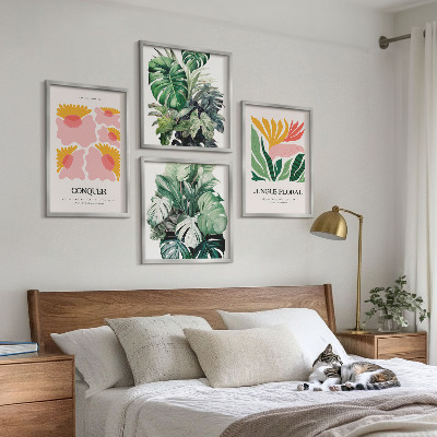 Mur de tableaux Affiches modernes de fleurs et de feuilles