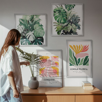 Mur de tableaux Affiches modernes de fleurs et de feuilles