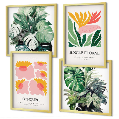 Mur de tableaux Affiches modernes de fleurs et de feuilles