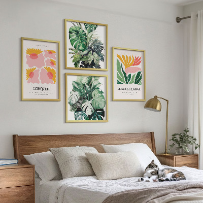 Mur de tableaux Affiches modernes de fleurs et de feuilles