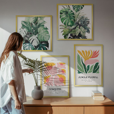 Mur de tableaux Affiches modernes de fleurs et de feuilles
