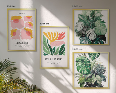 Mur de tableaux Affiches modernes de fleurs et de feuilles