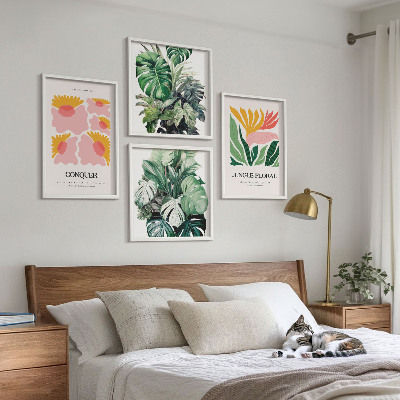 Mur de tableaux Affiches modernes de fleurs et de feuilles