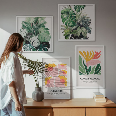 Mur de tableaux Affiches modernes de fleurs et de feuilles