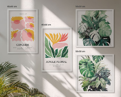 Mur de tableaux Affiches modernes de fleurs et de feuilles