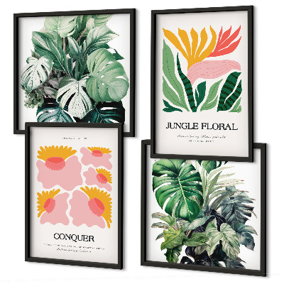Mur de tableaux Affiches modernes de fleurs et de feuilles