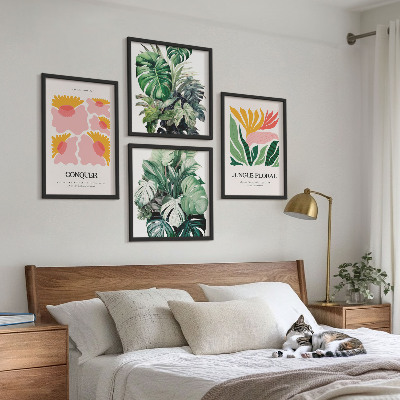 Mur de tableaux Affiches modernes de fleurs et de feuilles