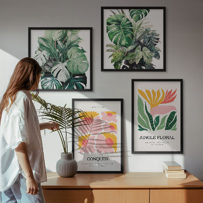 Mur de tableaux Affiches modernes de fleurs et de feuilles